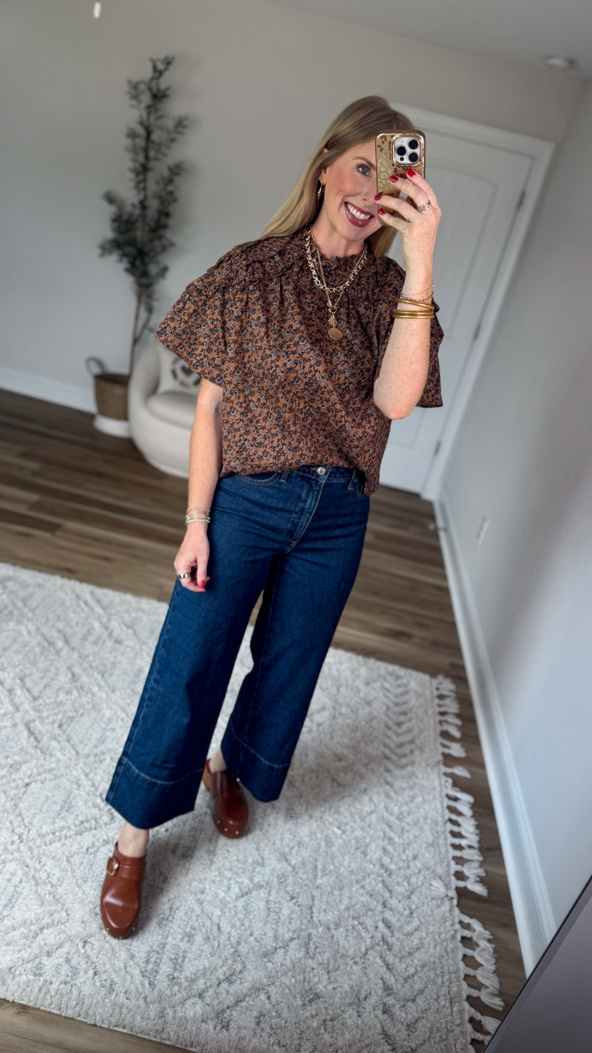 Weekend Walmart Wins try-on
Fall floral blouse- small, if between go down sizes 
Cropped wide leg jeans- tts 6

#LTKootd #LTKxWalmart