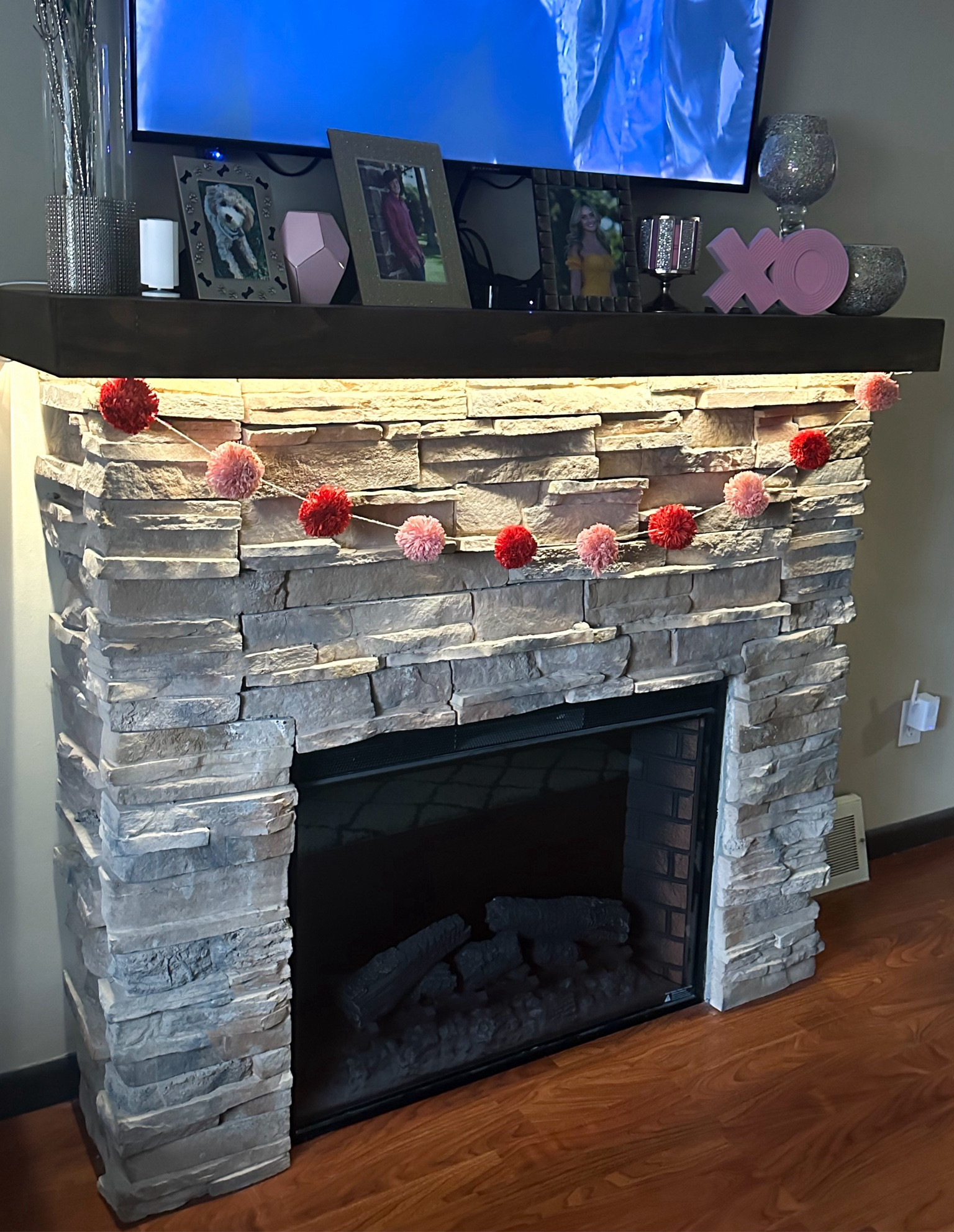 Added some under mantle LED lighting! Super simple and inexpensive!✨ 