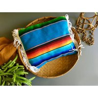 Vintage Handmade Boho Southwestern Mexican Serape Pillow/Throw Decorative - with Festive, Bright Ton | Etsy (US)