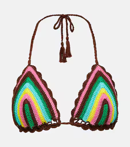Striped crochet bikini top | Mytheresa (US/CA)