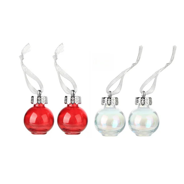 Holiday Time Ornament Shot Glass Clear Iridescent and Red, 4 Pack | Walmart (US)