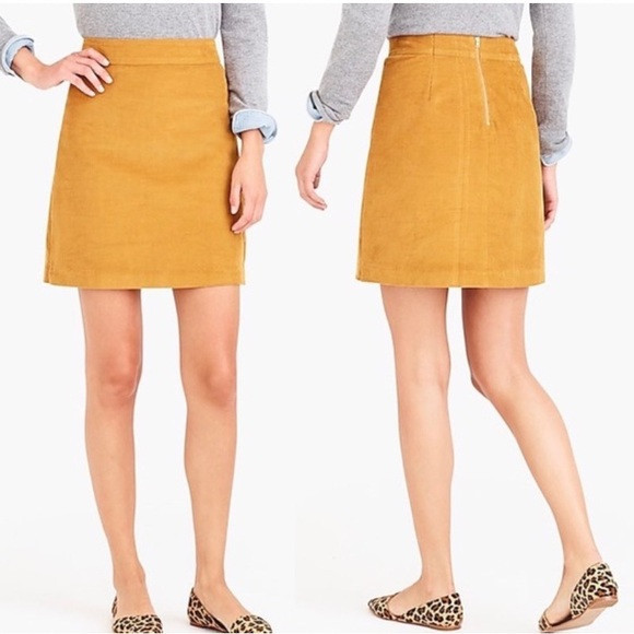 J. Crew Factory Corduroy Mini Skirt - Gold/ Mustard (Like New) | Poshmark