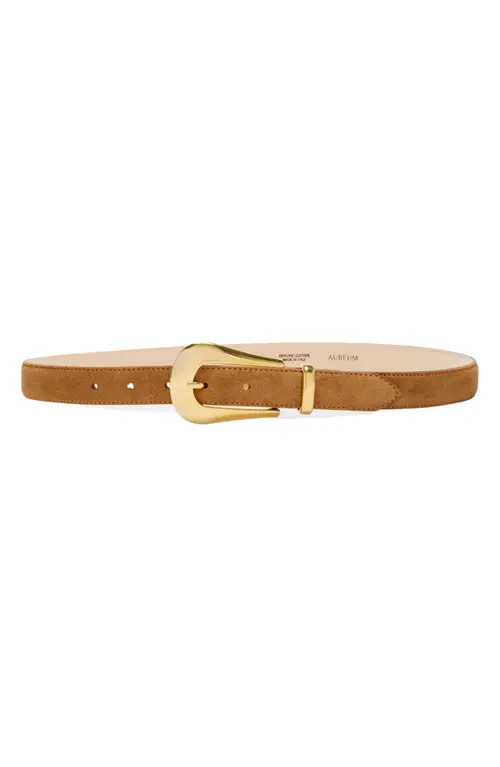 AUREUM No. 17 Suede Belt in Honeycomb Suede/Gold at Nordstrom, Size Xx-Small | Nordstrom