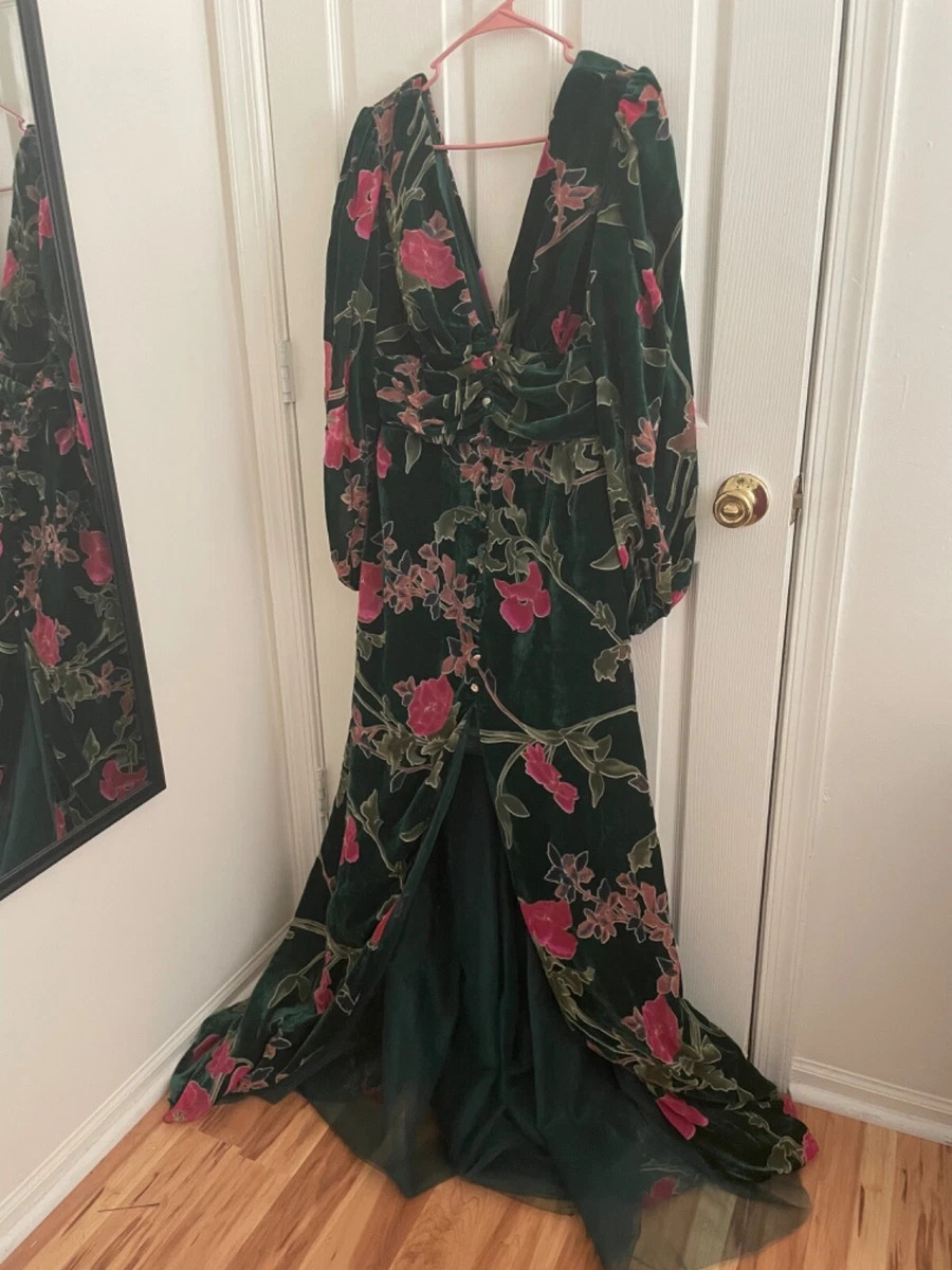 Teuta Matoshi Teal Blossoming Gown, Womens Size 16, NWOT | eBay US