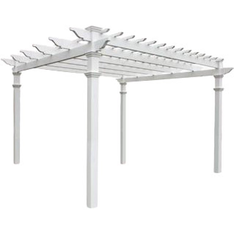 Vita 144"L x 144"W x 106"H Vinyl Regency Pergola, White, VA42055 | Walmart (US)