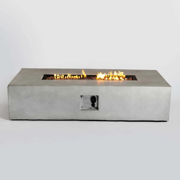 12.8'' H x 56'' W Concrete Propane Outdoor Fire Pit | Wayfair North America
