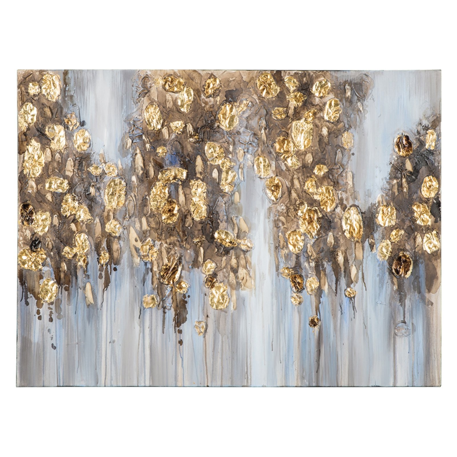 Signature Design by Ashley Donier Abstract with Gold Leaf Embellishment Canvas Wall Art | Hayneedle
