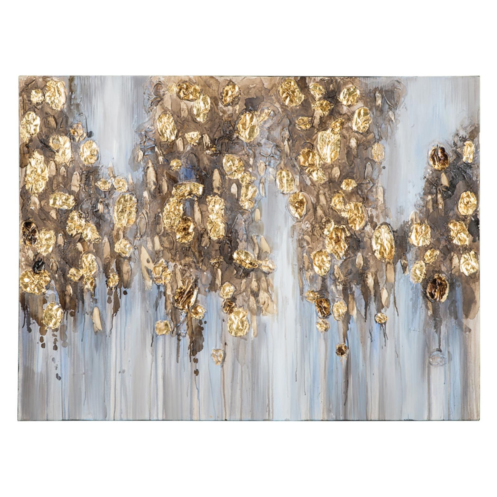Signature Design by Ashley Donier Abstract with Gold Leaf Embellishment Canvas Wall Art | Hayneedle