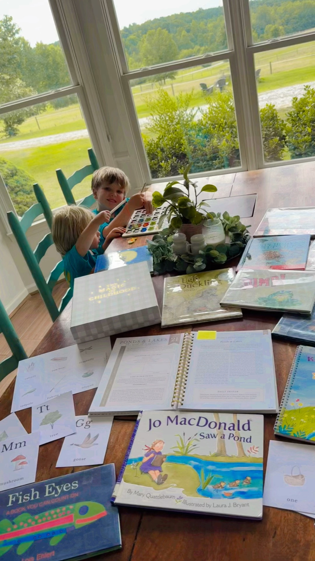 And so good to start a brand new homeschool preschool week, too!! We are learning about ponds 🐠💦 and lakes 🦆🪿 and we had all kinds of fun 🤩 with new books 📚 from the library 📖, fishing 🎣 for letters 📕, and a pond-themed sensory bin, too!! 🚤🐸 And this week we will for sure be going down to the pond here and exploring!!!! ✨