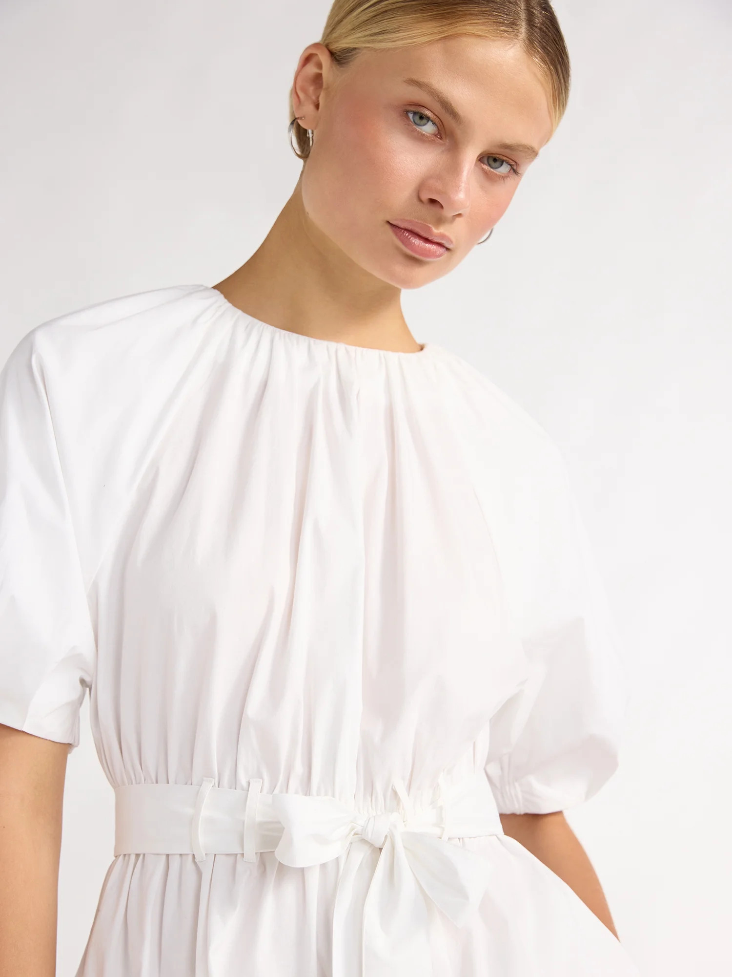 Scoop Women’s Fit and Flare Mini Dress with Puff Sleeves, Sizes XS-XXL | Walmart (US)