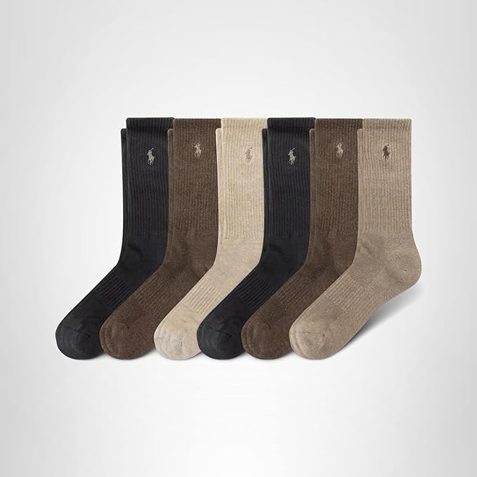 POLO RALPH LAUREN Men's Performance Crew Socks 6 Pack | Amazon (US)