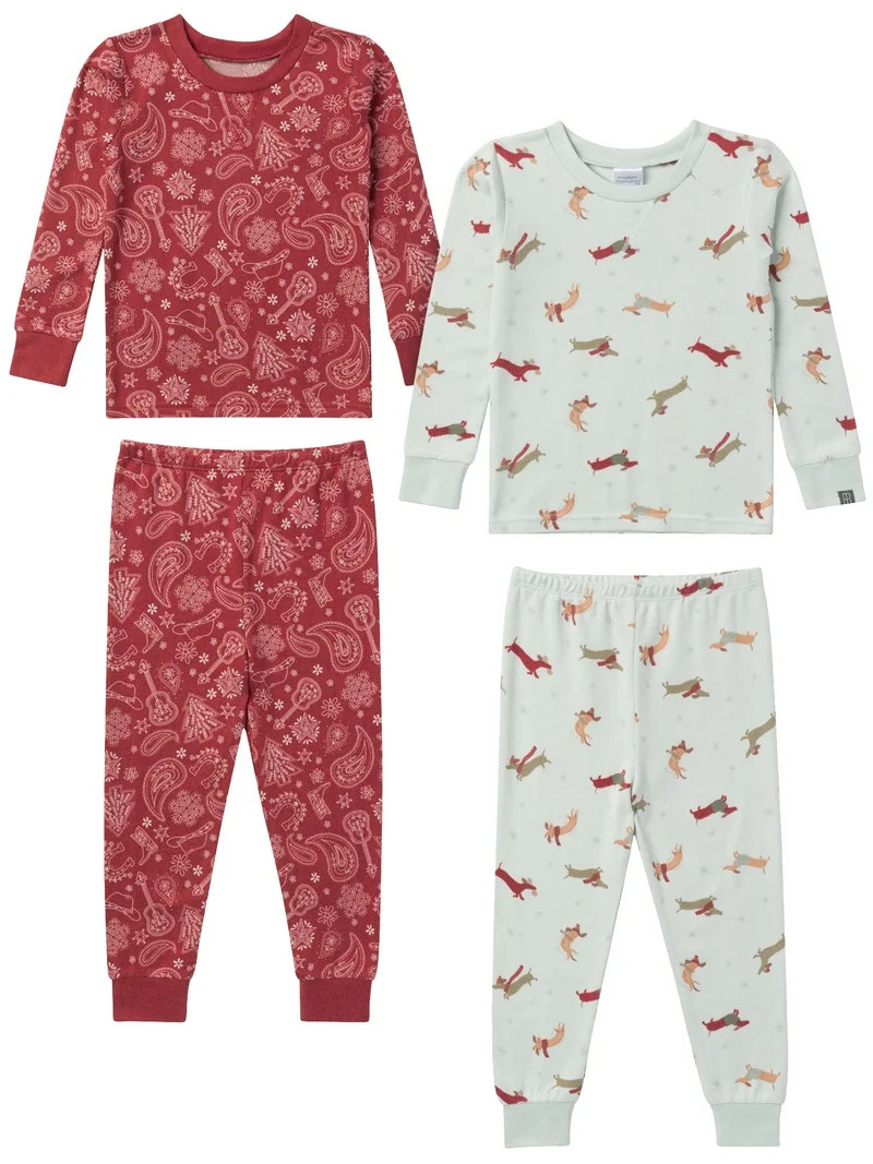 Modern Moments by Gerber Christmas Pajamas, 4-Piece, Sizes 12 Months - 5T - Walmart.com | Walmart (US)