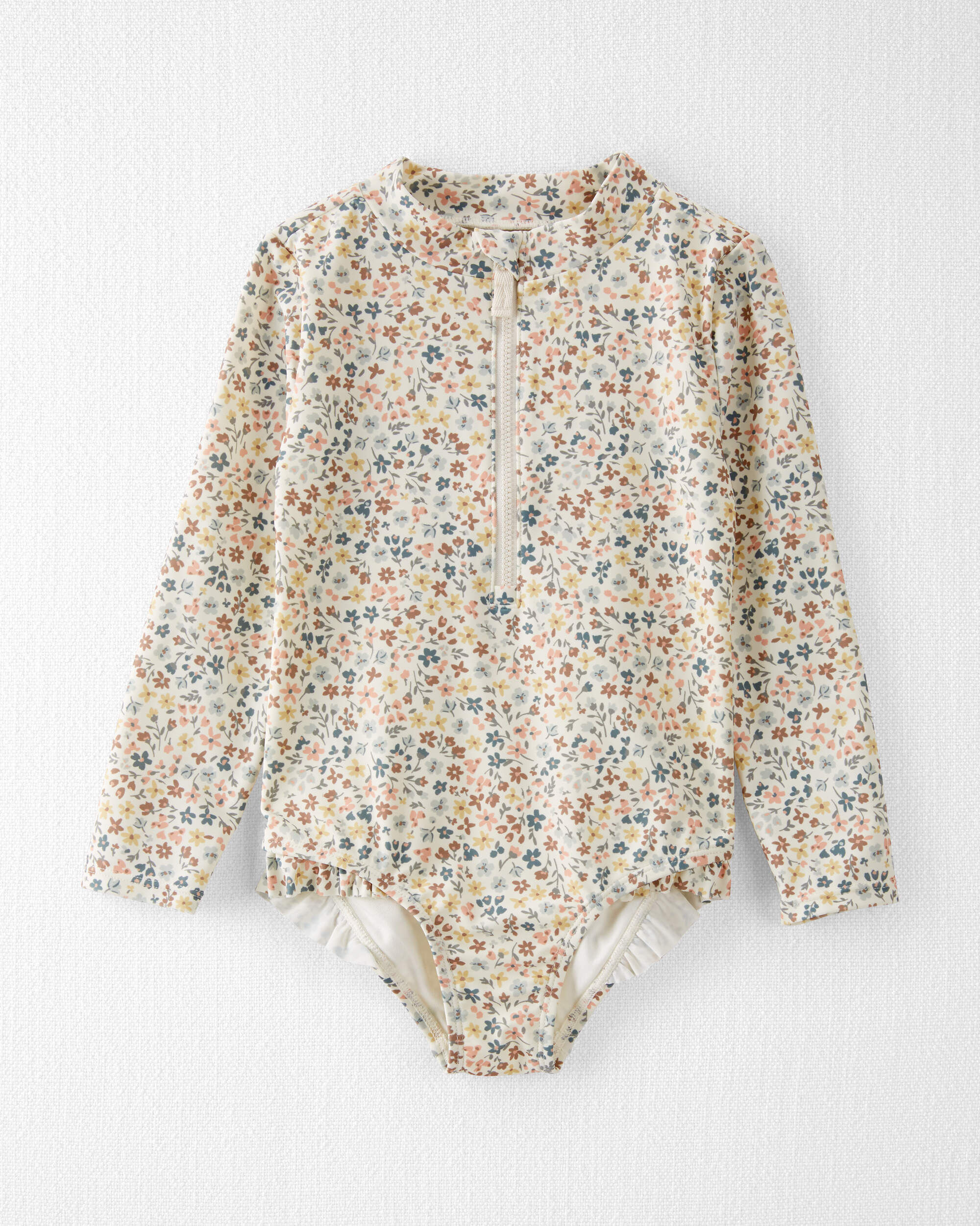 Floral Print Toddler Recycled 1-Piece Rashguard Swimsuit | carters.com | Carter's