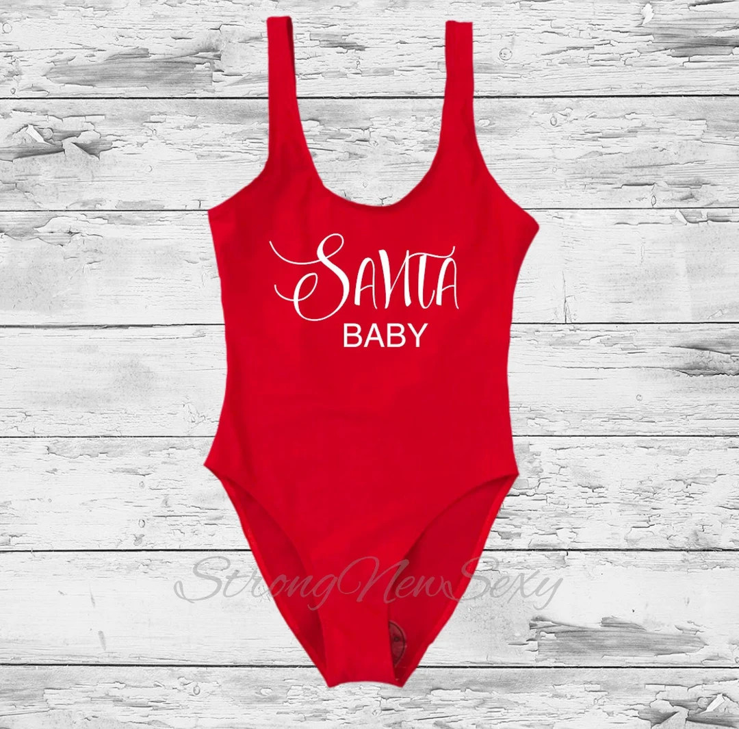 Santa Baby Swimsuit. Bride Swim. Squad Swim. Bachelorette Swimsuit. Santa Baby Swim. One Piece Sw... | Etsy (US)