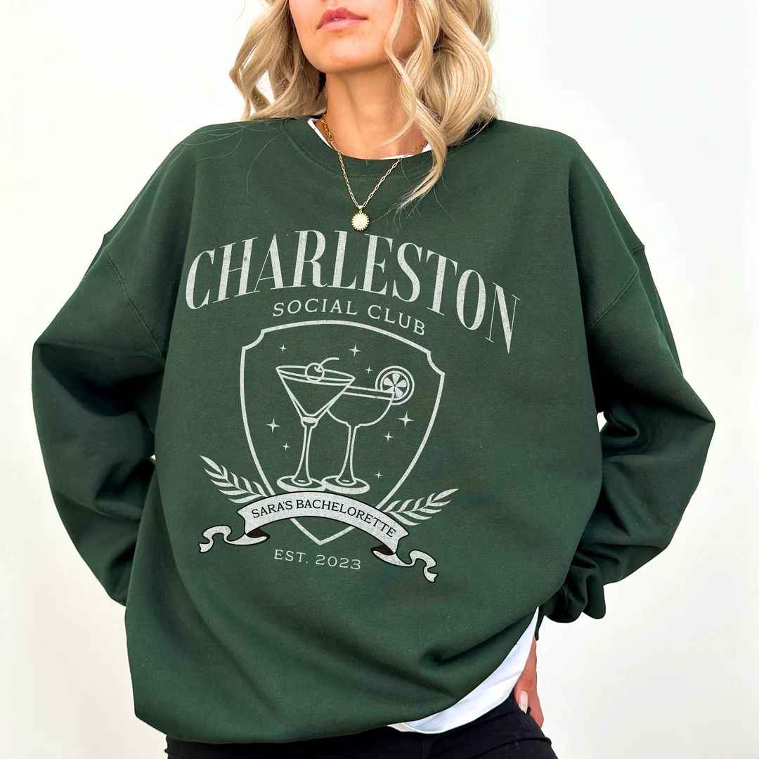 Custom Location Bachelorette Party Sweatshirt Charleston - Etsy | Etsy (US)