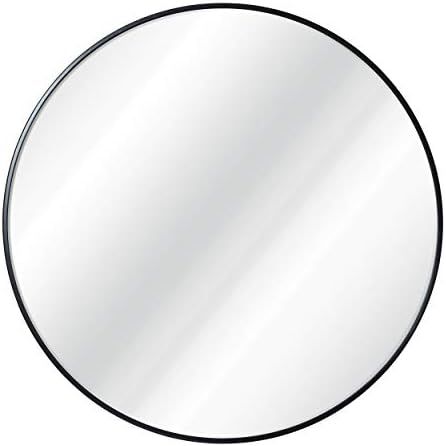 Black Circle Wall Mirror 30 Inch Black Round Wall Mirror for Entryways, Washrooms, Living Rooms - Me | Amazon (US)