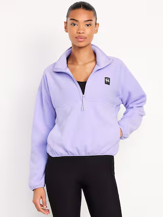 Oversized Performance Microfleece Cropped Half Zip | Old Navy (US)