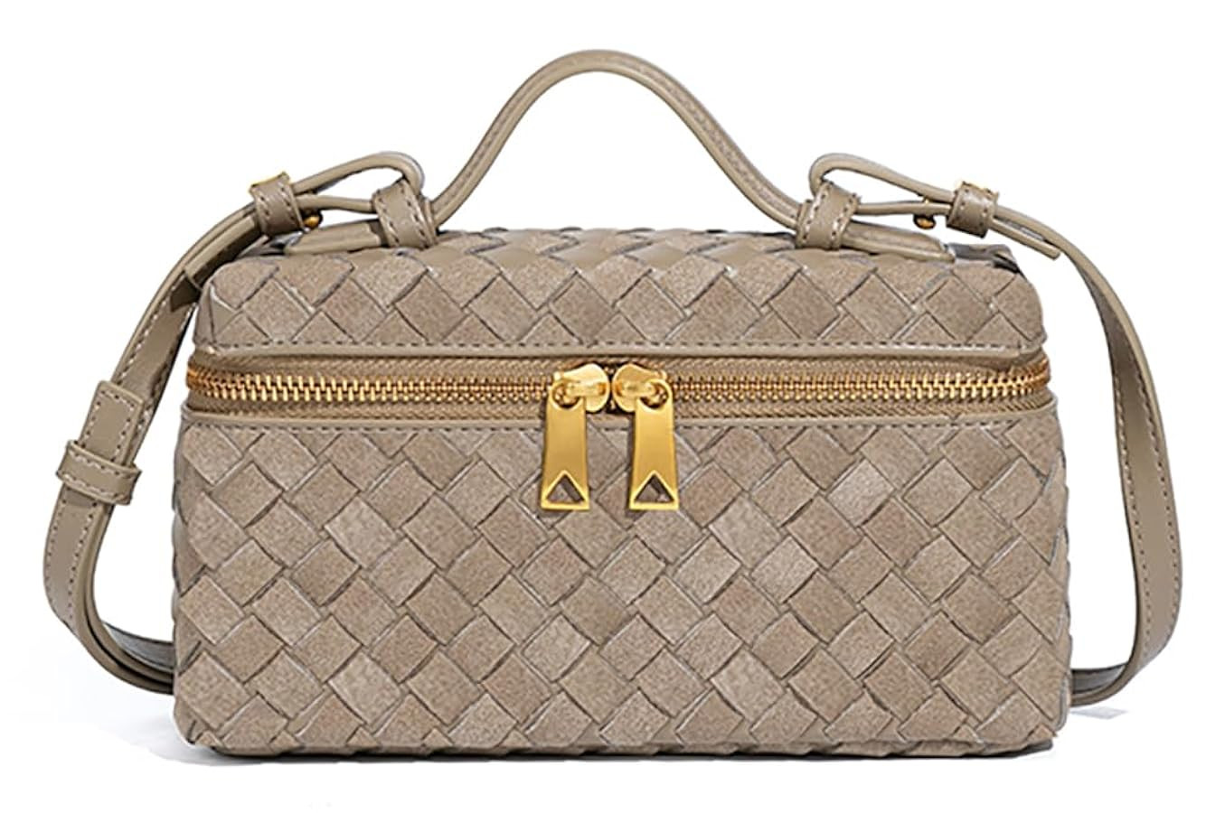 Trendy Woven Crossbody Purse Square Box Bags Women Shoulder Bag Cute Satchels Mini PU Leather Top... | Amazon (US)