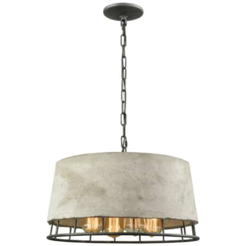 Brocca 18" Wide 4-Light Chandelier - Silverdust Iron - #850H7 | Lamps Plus | Lamps Plus