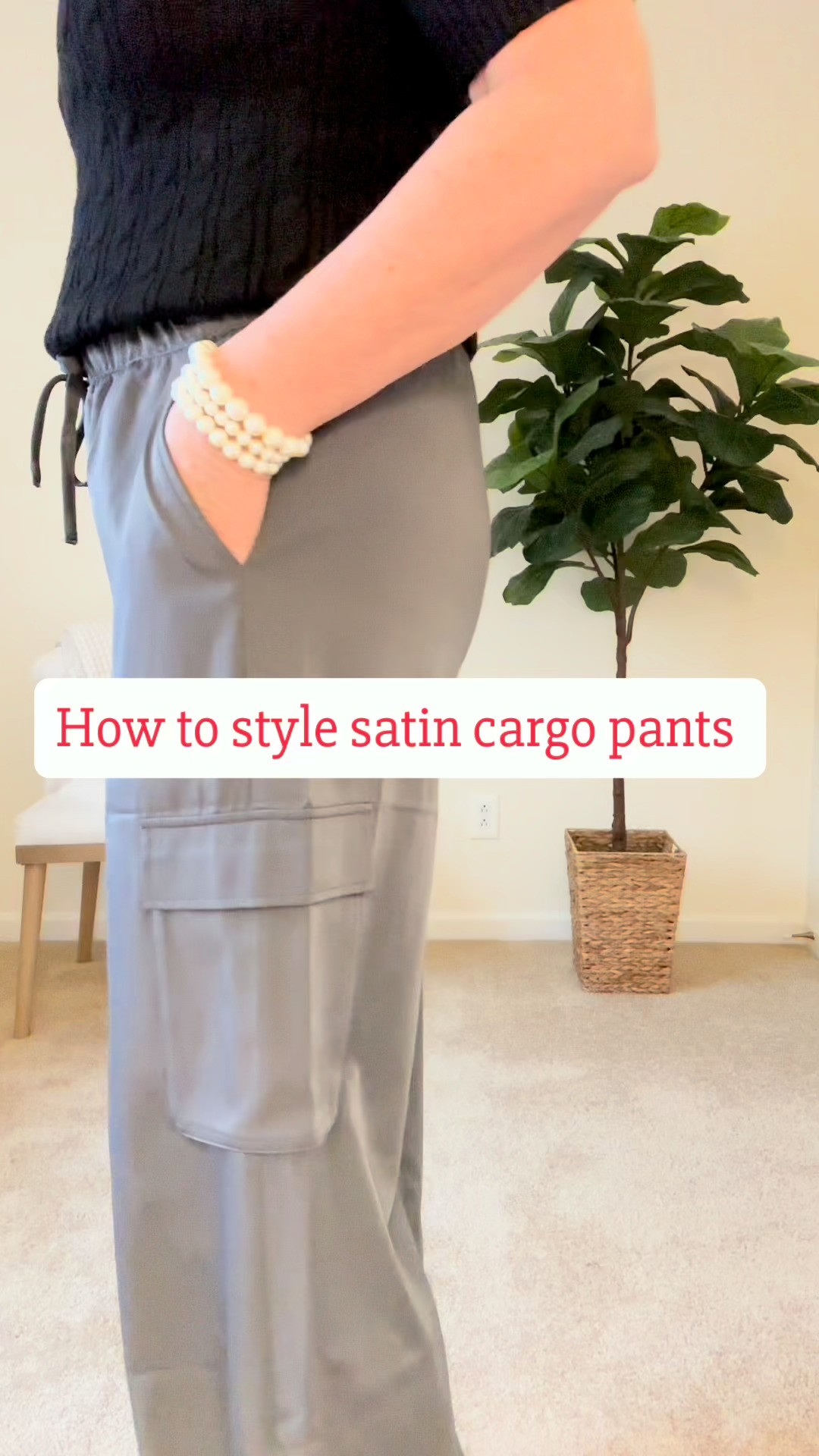 How to style satin cargo pants. Looking for an alternative to wearing jeans?  

 #LTKSeasonal #LTKOver40 #LTKWorkwear