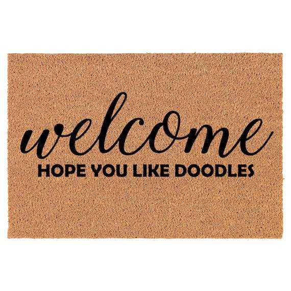 Welcome Hope You Like Doodles Coir Doormat Door Mat Housewarming Gift Newlywed Gift Wedding Gift ... | Etsy (US)