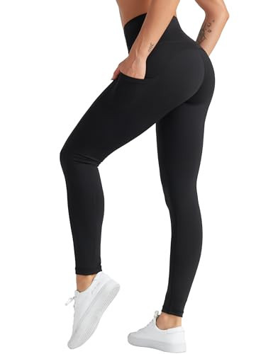 THE GYM PEOPLE Women's High Waist Yoga Pants Soft Tummy Control Athletic Workout Leggings with Deep Pockets Black | Amazon (US)