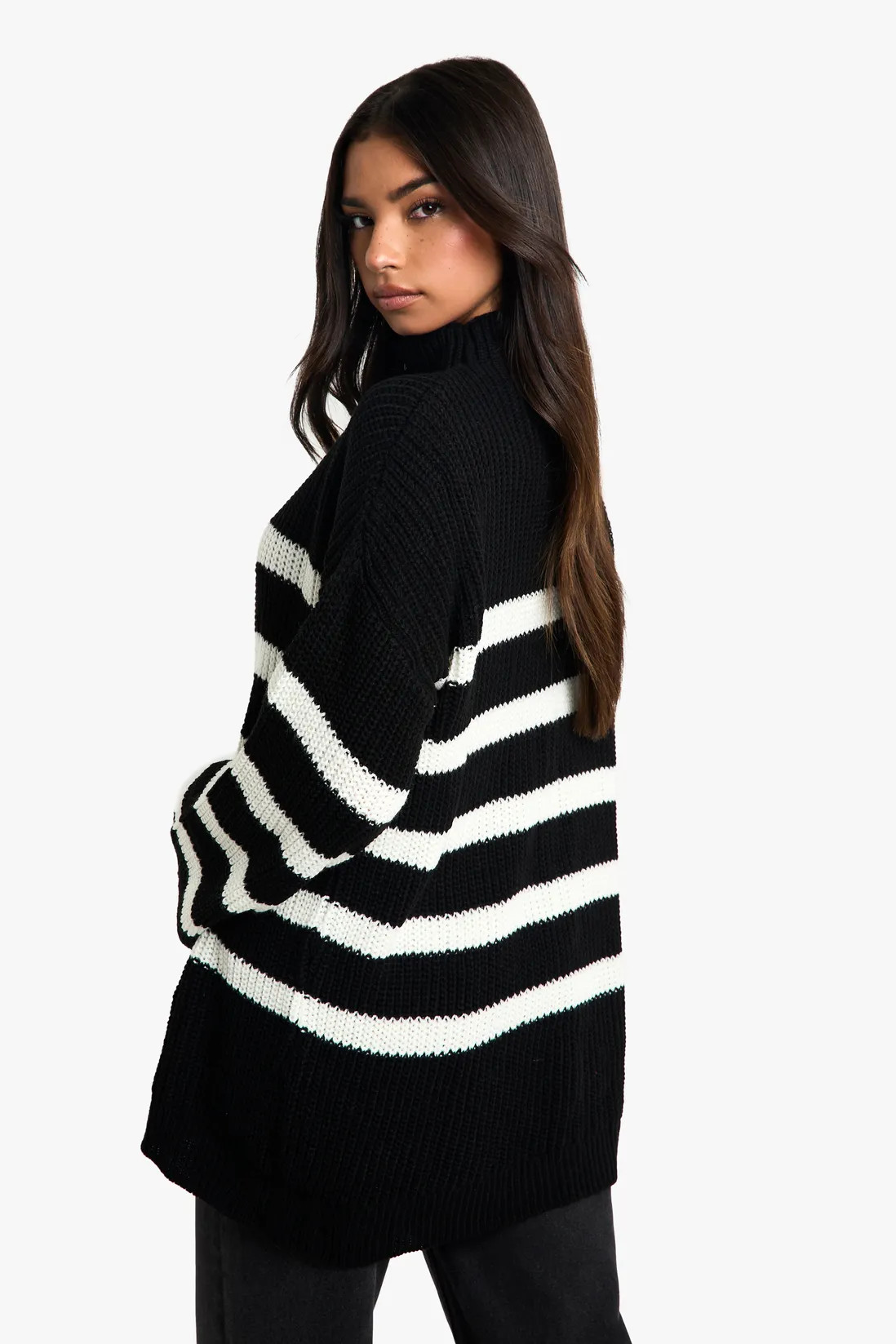 Half Zip Stripe Jumper | Boohoo.com (UK & IE)