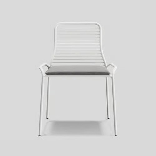 Powder Coated Steel Outdoor Stacking Dining Side Chair with Sunbrella® Cushion (Set of 2) | AllModern