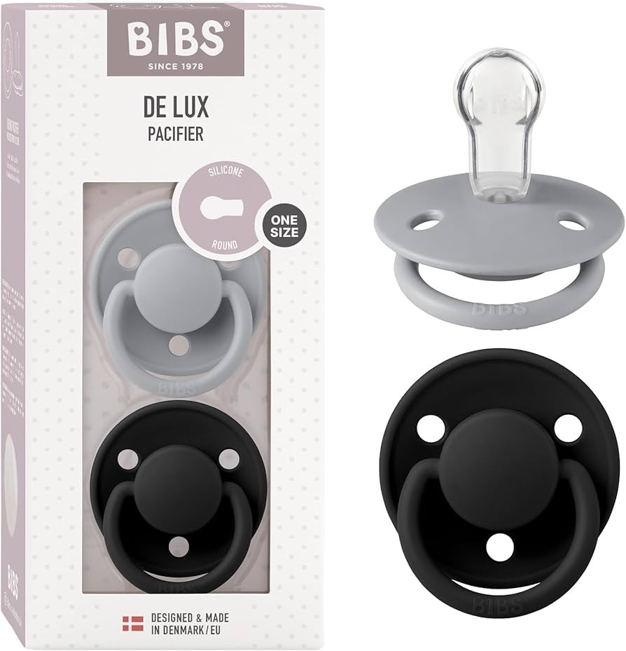 BIBS Pacifiers - De Lux Collection | BPA-Free Round Nipple | Silicone | Made in Denmark | Set of ... | Amazon (US)