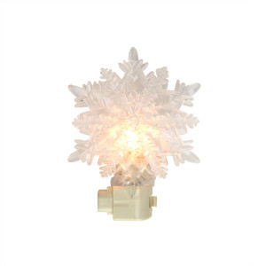 5.75" Clear Decorative Snowflake Christmas Night Light | Christmas Central