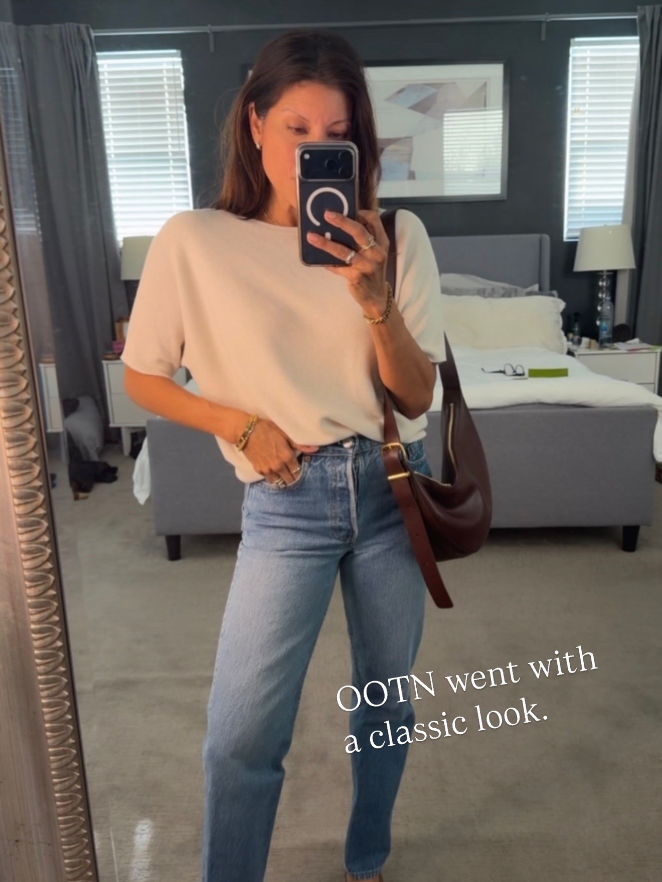 OOTN a classic outfit with vintage Levi’s 

Top @Quince wearing xs 
a great lightweight short sleeve sweater 
Shoes from BR older 

#LTKSeasonal #LTKOver40 #LTKootd