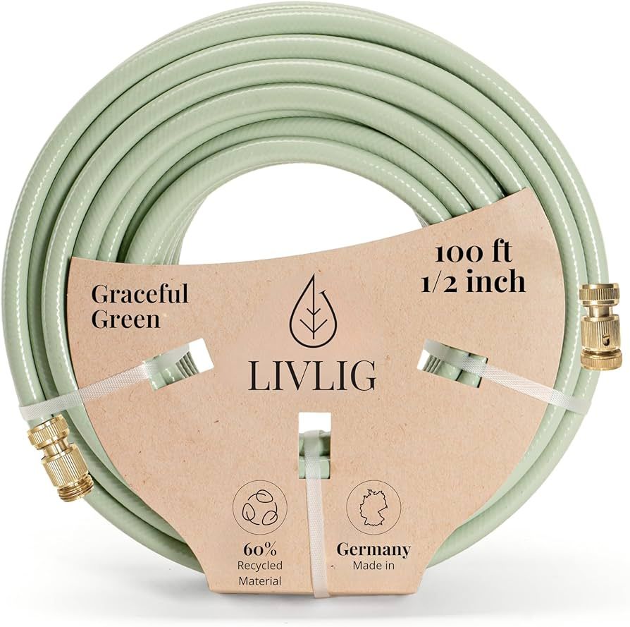 LIVLIG Garden Hose 1/2 inch, For Any Nozzle, Brass Quick Connect, Water Hose Made in Germany, Rec... | Amazon (US)