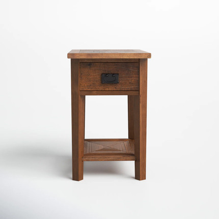 Inola Solid Wood End Table with Storage