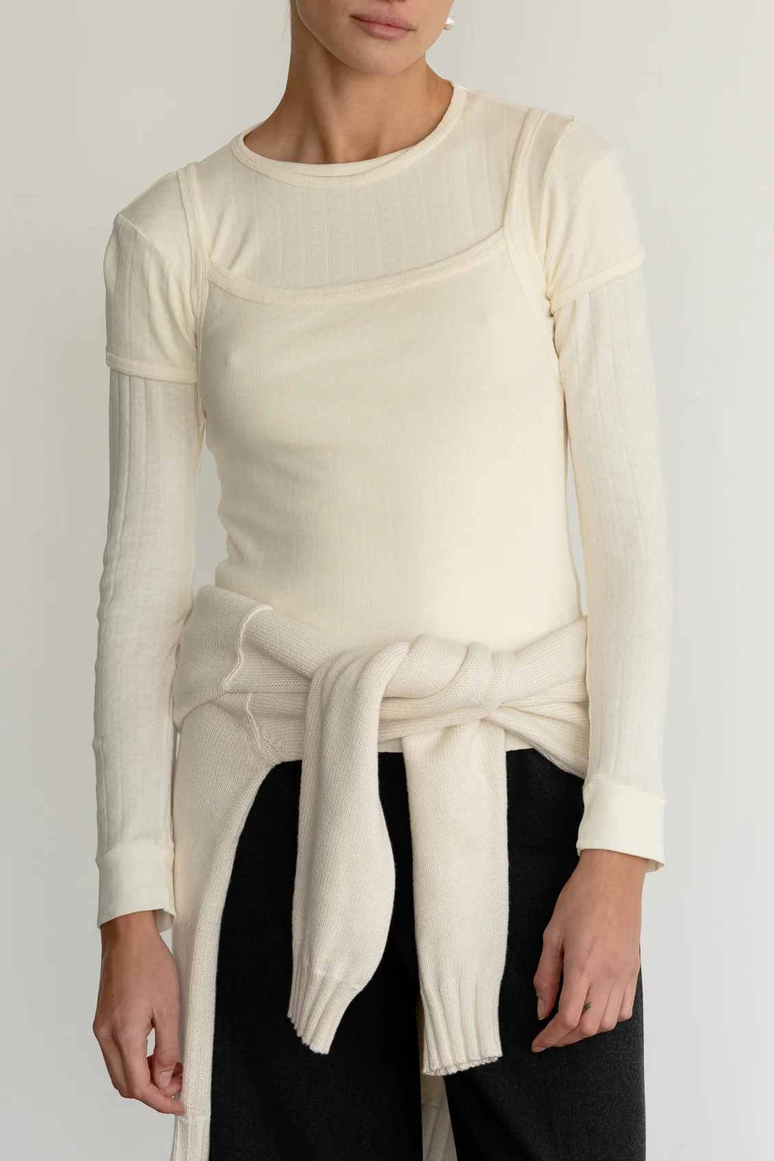 The Pointelle Square Neck Tank | DONNI.