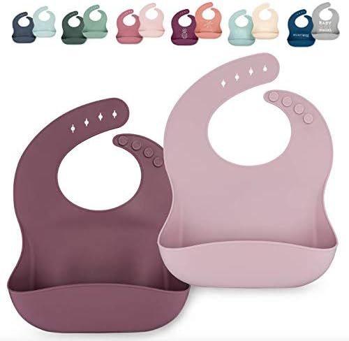 AVA + OLIVER Silicone Bib Set - Adjustable Waterproof Bibs - Set of 2 | Amazon (US)