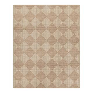 Hampton Bay Chasewood Beige 7 ft. x 9 ft. Geometric Indoor/Outdoor Area Rug 3124363 - The Home De... | The Home Depot
