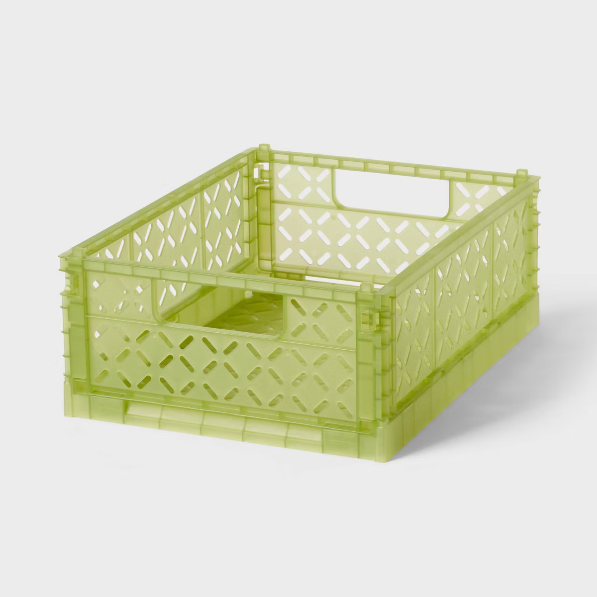 Rectangular Plastic Foldable Medium Crate Green - Brightroom™ | Target