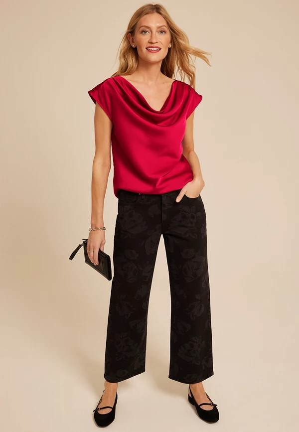 Satin Cowl Neck Blouse | Maurices