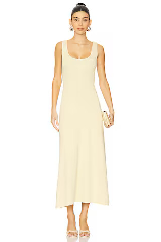 WeWoreWhat Ruched Strap Midi Dress in Wheat from Revolve.com | Revolve Clothing (Global)