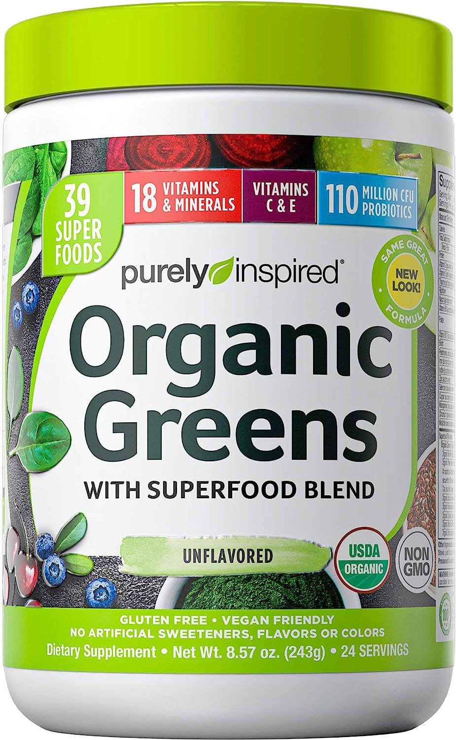 Greens Powder Smoothie Mix | Purely Inspired Organic Greens Powder Superfood | Super Greens Powde... | Amazon (US)