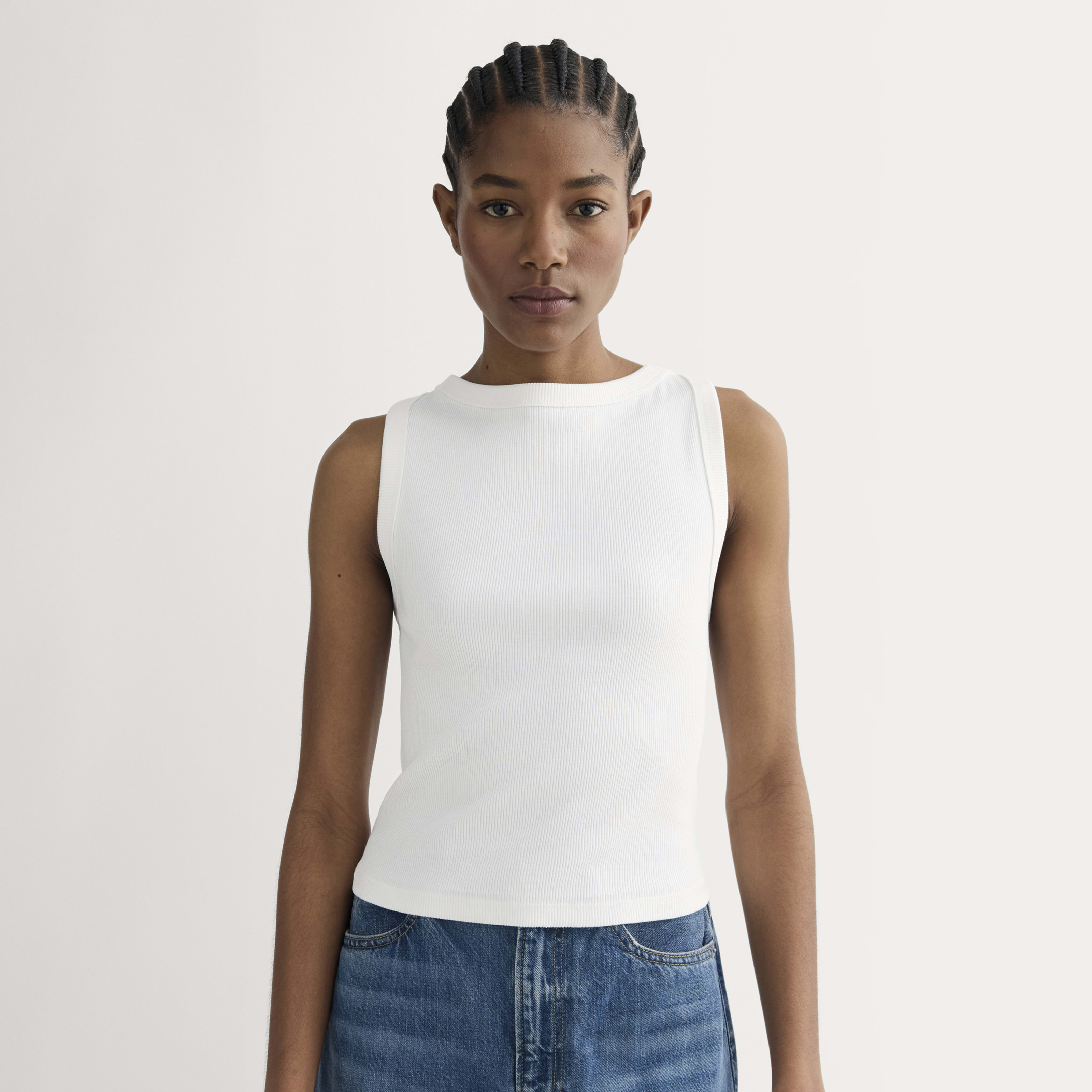 Women's Selfie Boatneck Tank Sweater by Everlane in White, Size XXL | Everlane