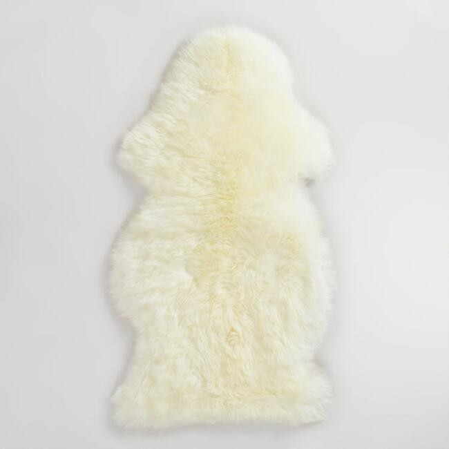 Ivory New Zealand Sheepskin Area Rug | World Market