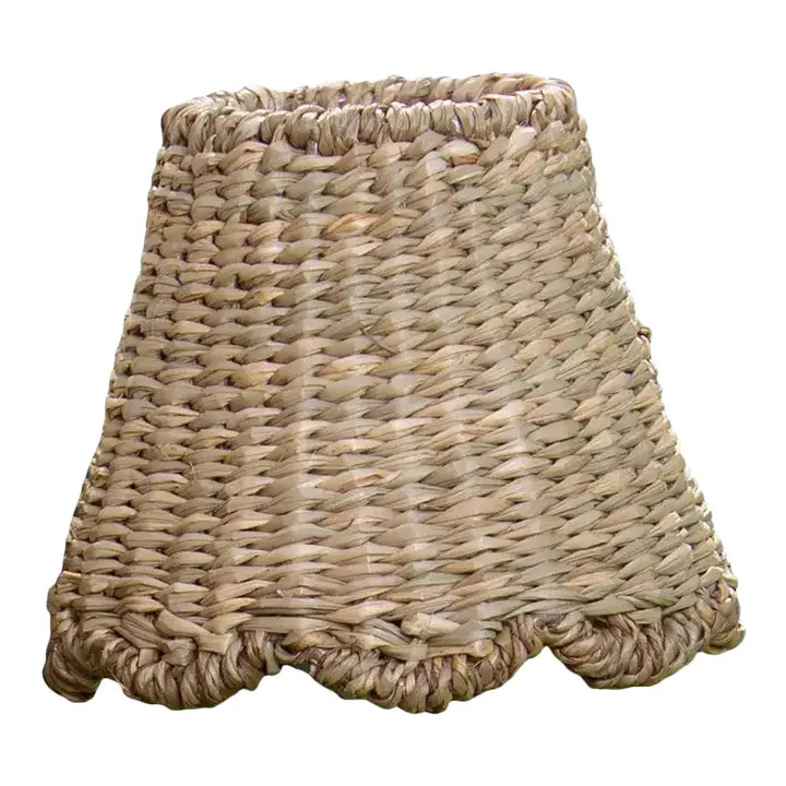 Maison Maison Petite Scalloped Lamp Shade in Seagrass | Chairish