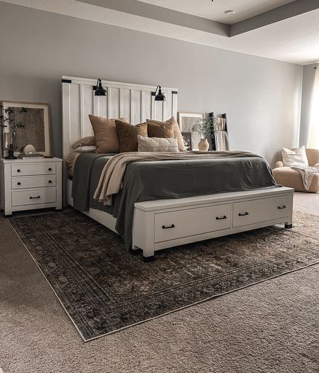 Summer Bedding | Decorative Throw Pillows | Nightstand Styling | Loloi Area Rug | Farmhouse Storage Bed

#LTKHome #LTKStyleTip