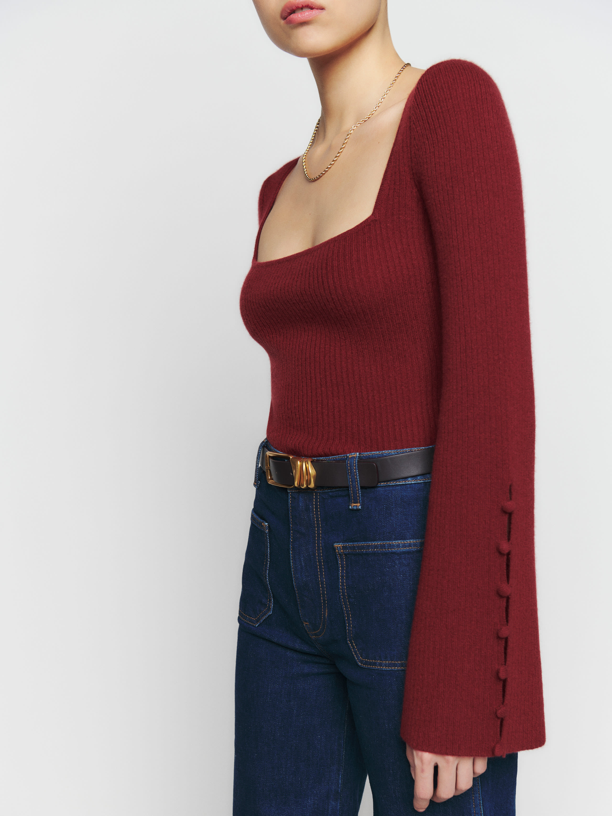 Emanuele Cashmere Novelty Button Sweater | Reformation (Global)