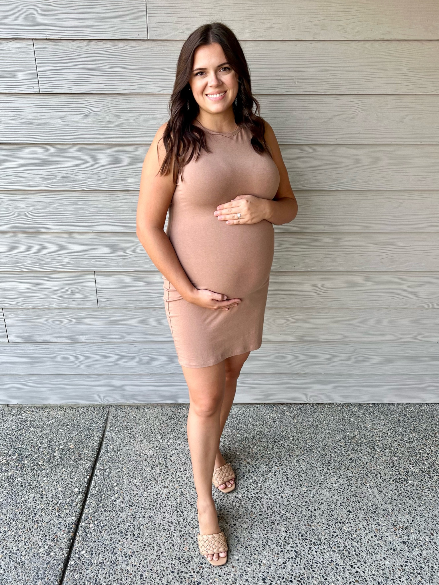 Sleeveless Knit Bodycon Dress in light brown color. Not a maternity dress but can wear as one. Comfortable, perfect for summertime and can also dress up for fall season. Just throw on a knitted cardigan and low heel booties and your ready for the day! 

#targetapparel #targetfinds #dress #targetdress #sleevelessbodycondress #sleevelessdress #summerdress #falldress #slideswithheels #womenslides #womenssandals #maternity #maternitydress

#LTKstyletip #LTKunder50 #LTKbump