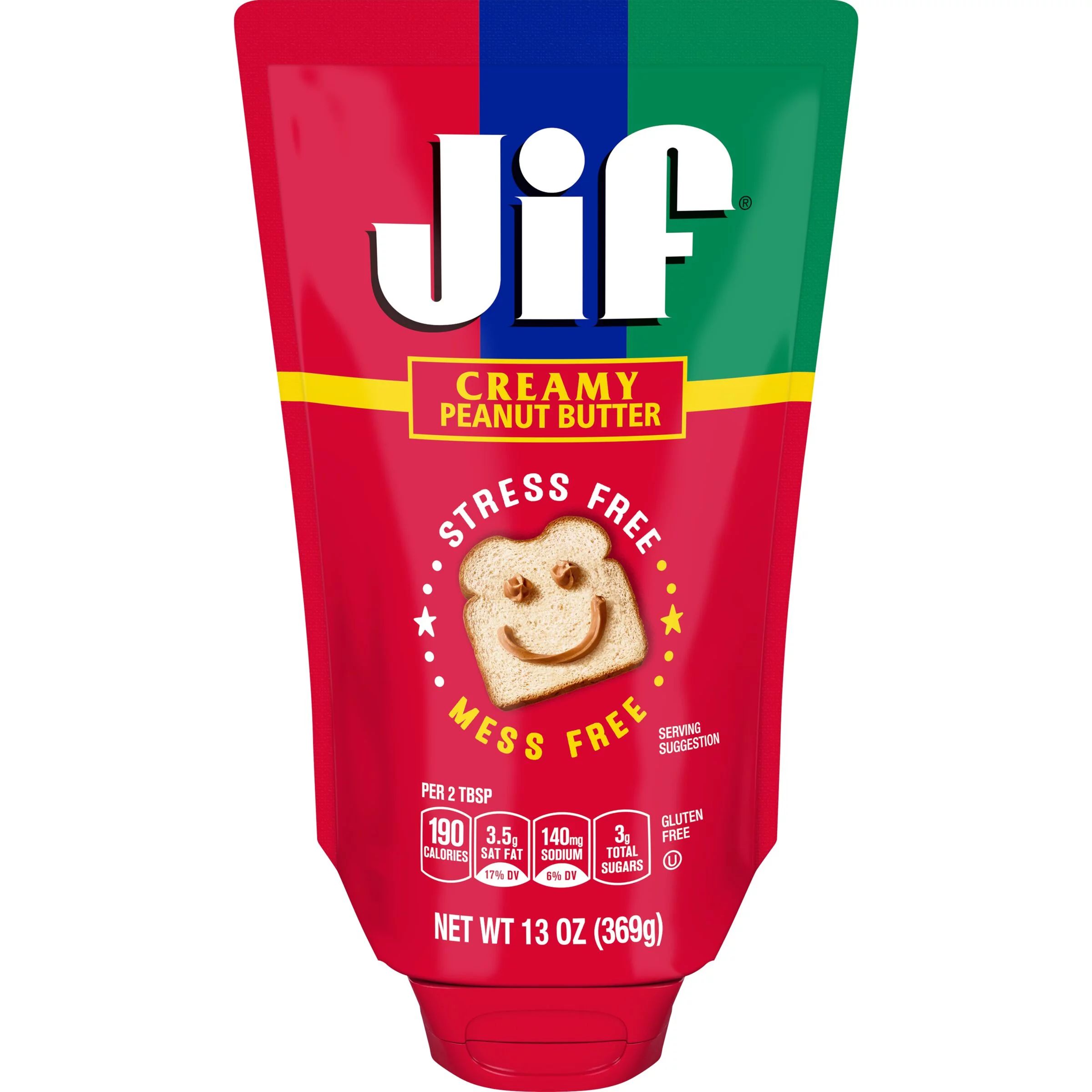 Jif Squeeze Creamy Peanut Butter, 13 oz. - Smooth, Creamy Texture, Portable Peanut Butter Pouch | Walmart (US)