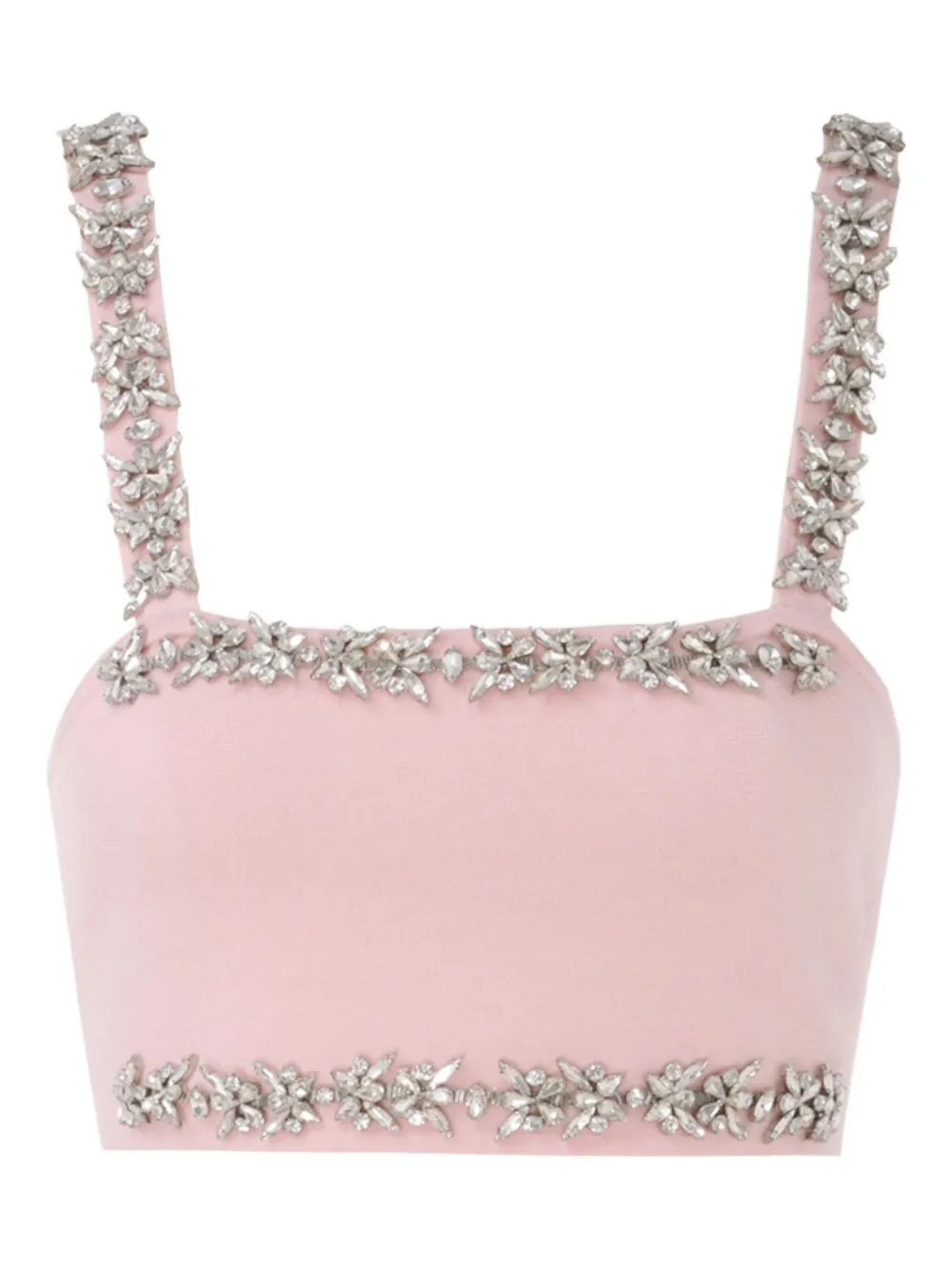ZIMMERMANN square-neck crystal-embellished top - Pink | Farfetch Global