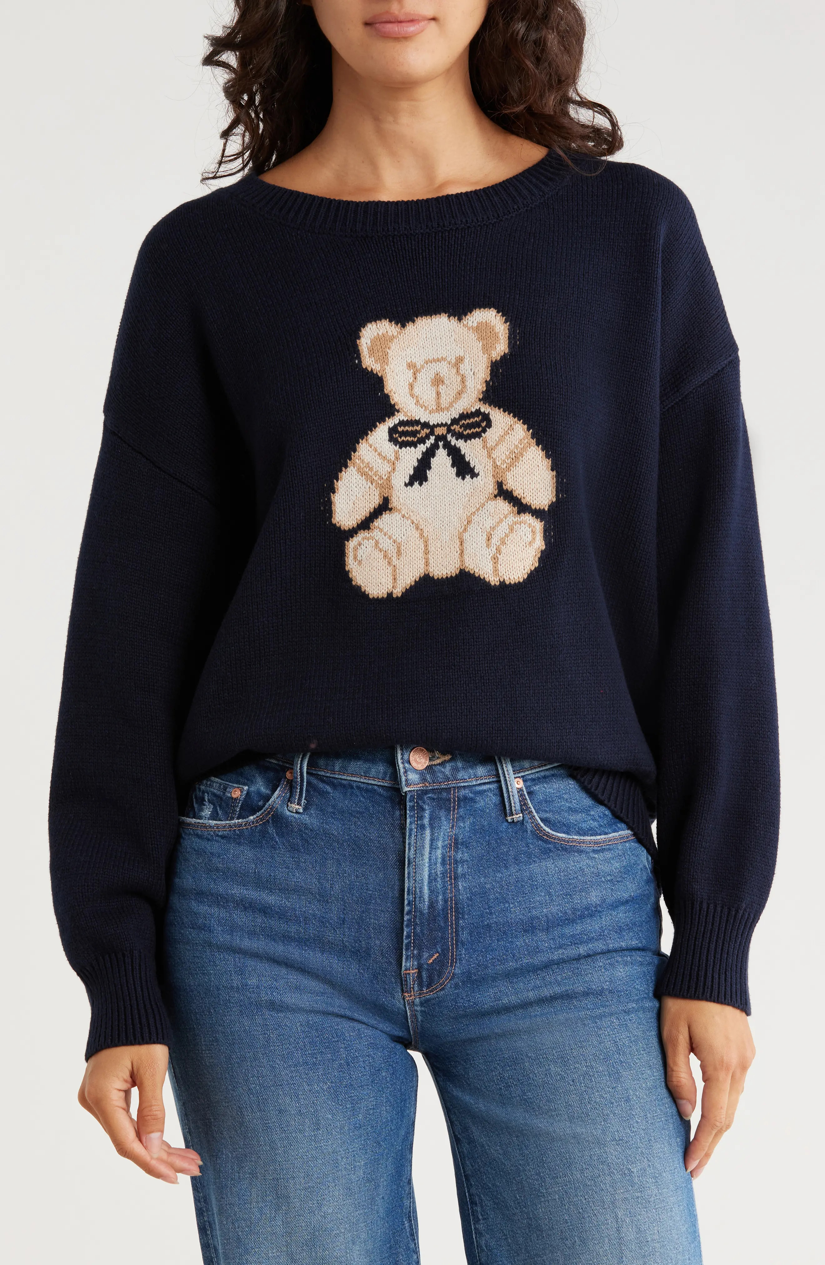 Blu Pepper Teddy Bear Pullover Sweater in Navy at Nordstrom Rack, Size Small | Nordstrom Rack