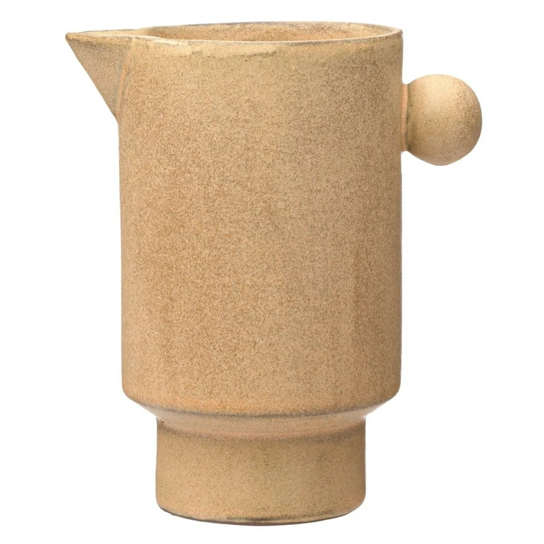 Creative Co-Op Modern Small Stoneware Pitcher or Vase, Putty Brown - Walmart.com | Walmart (US)
